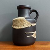 Brown fat lava vase by Scheurich model 414-16 West-Germany 1970s