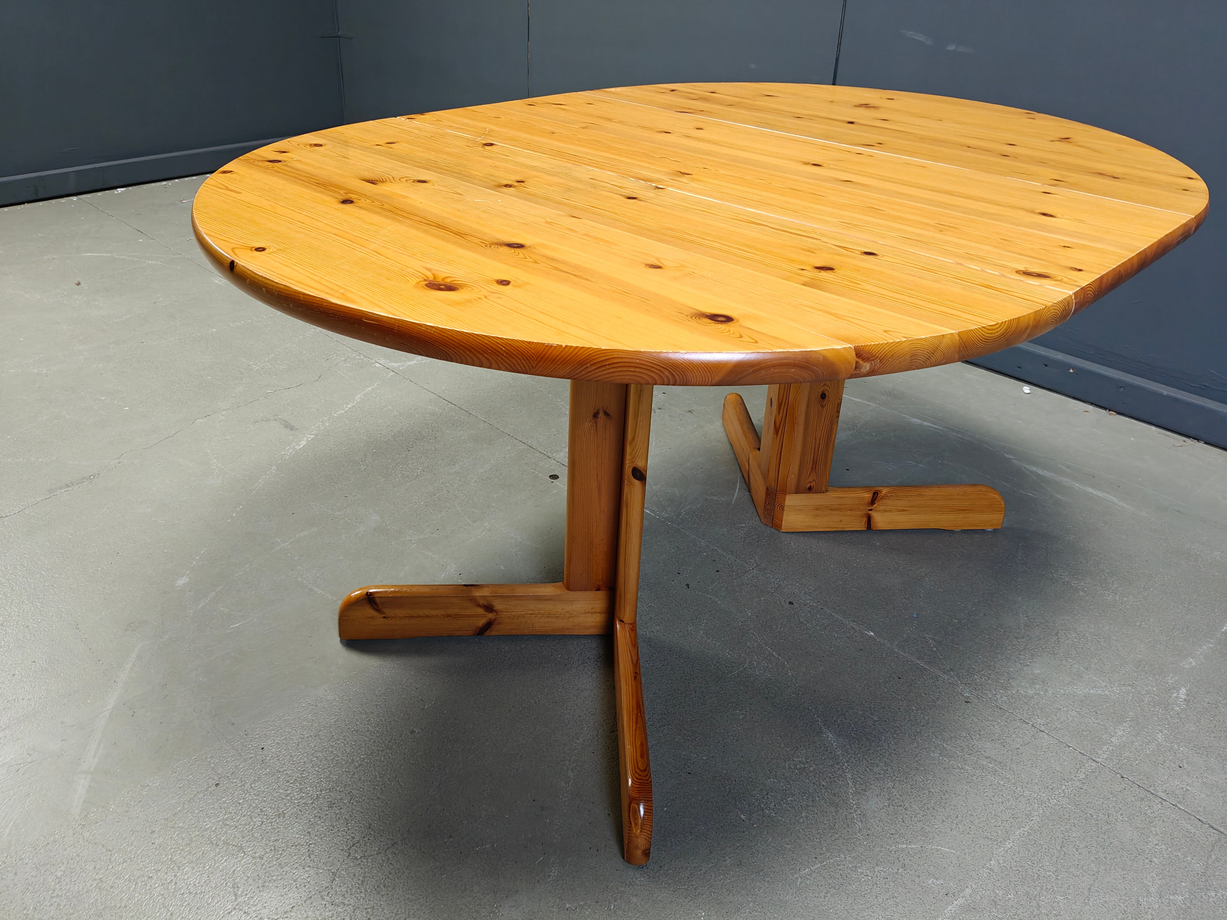 Rainer Daumiller style pine wood dining table, 1970s