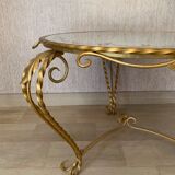 Golden coffee table and mirror 1960