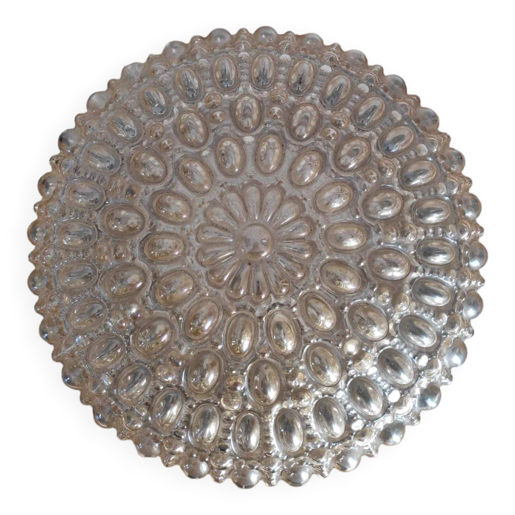 Vintage Limburg ceiling light in molded glass A668