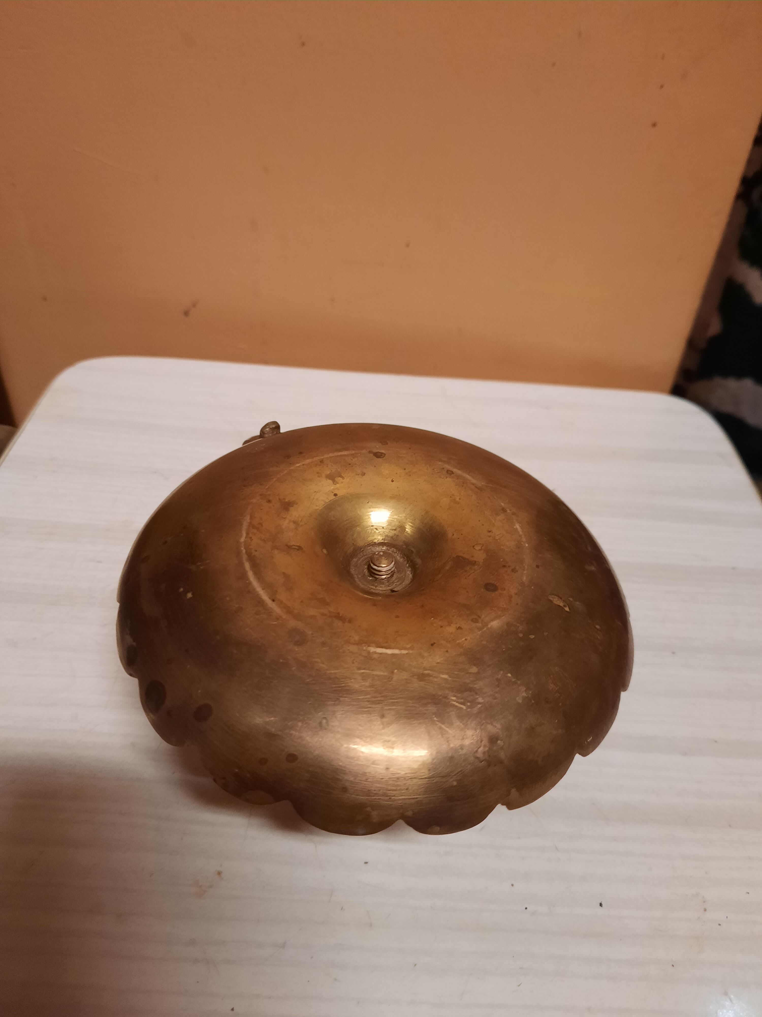 Golden hand candle holder