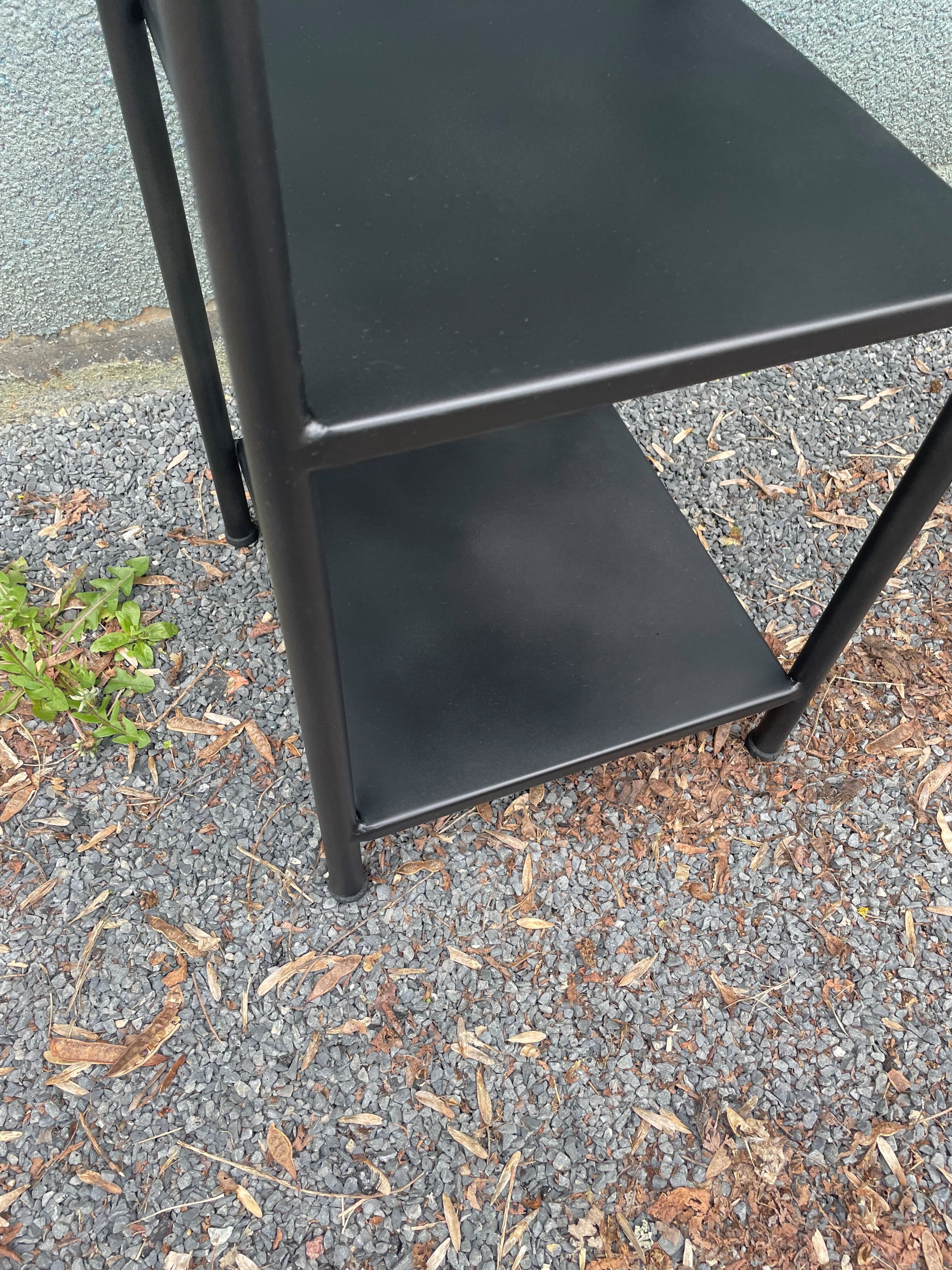 Pair of old military hospital bedside tables
