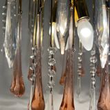 Lustre cascade en verre de murano