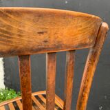 Set of 4 curved wooden bistro chairs