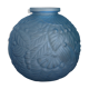 Vase ball art deco in blue glass