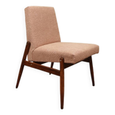 Chauffeuse vintage boucle rose poudré 1970 rénové