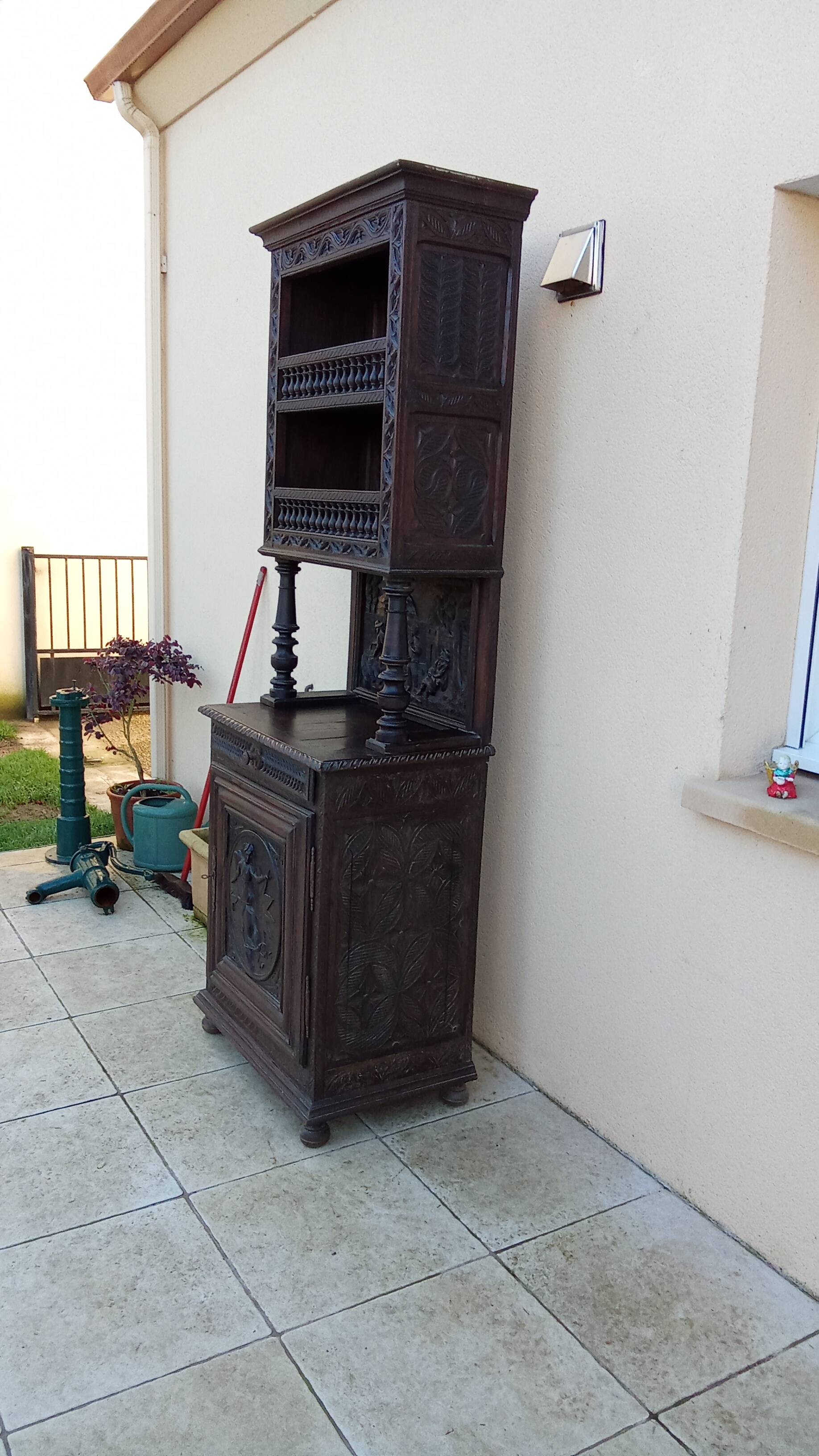Old carved solid wood dresser