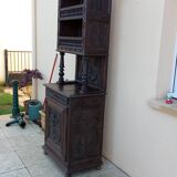 Ancien meuble vaisselier bois massif sculpté
