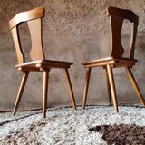 Pair of vintage brutalist style bistro chairs