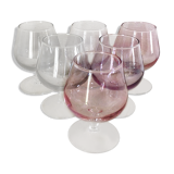 Set of 6 iridescent cognac glasses