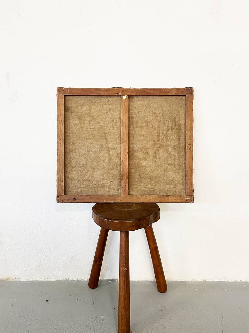 Painting “Village”, Oil on canvas signed.