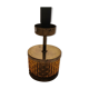 Swedish table lamp foot, made of wood, amber bubble glass and brass