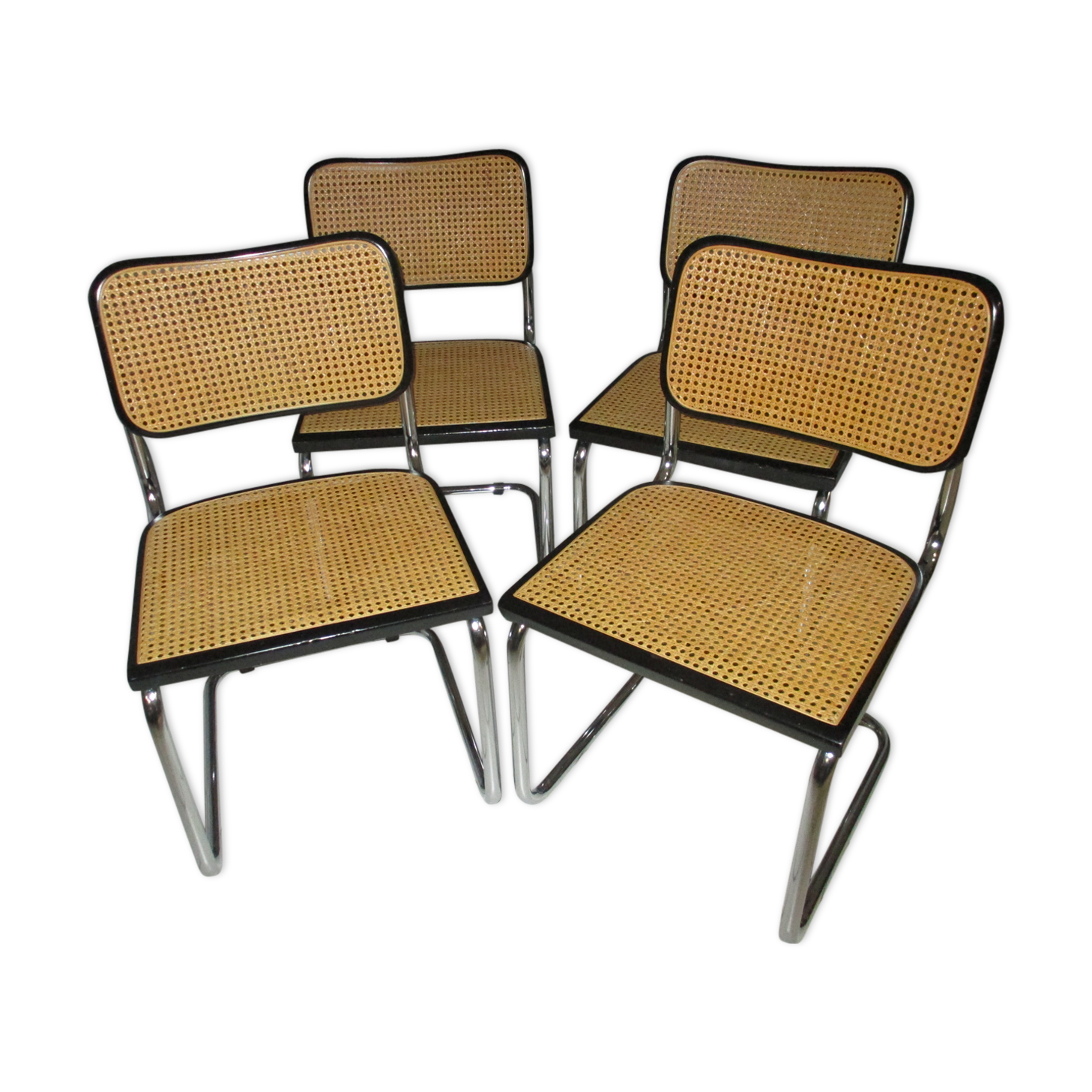 Suite 4 chaises cesca b32 Marcel Breuer 1970/1980