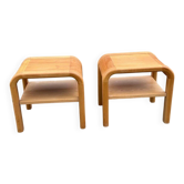 Tables de chevet brutalistes danoises du milieu du siècle par Villy Nørgaard, 1984, lot de 2