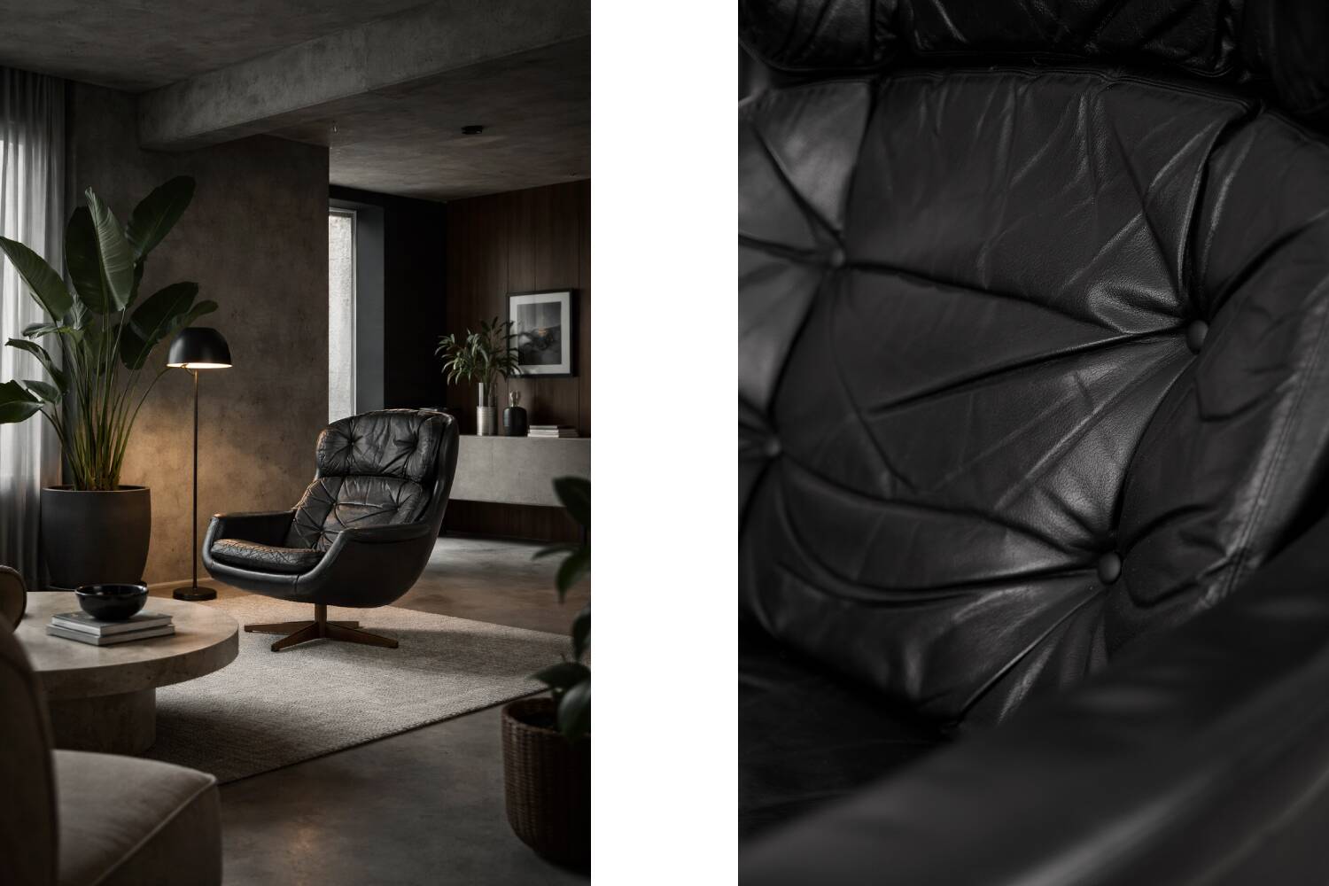 Fauteuil pivotant moderne scandinave vintage du milieu du siècle de Selig