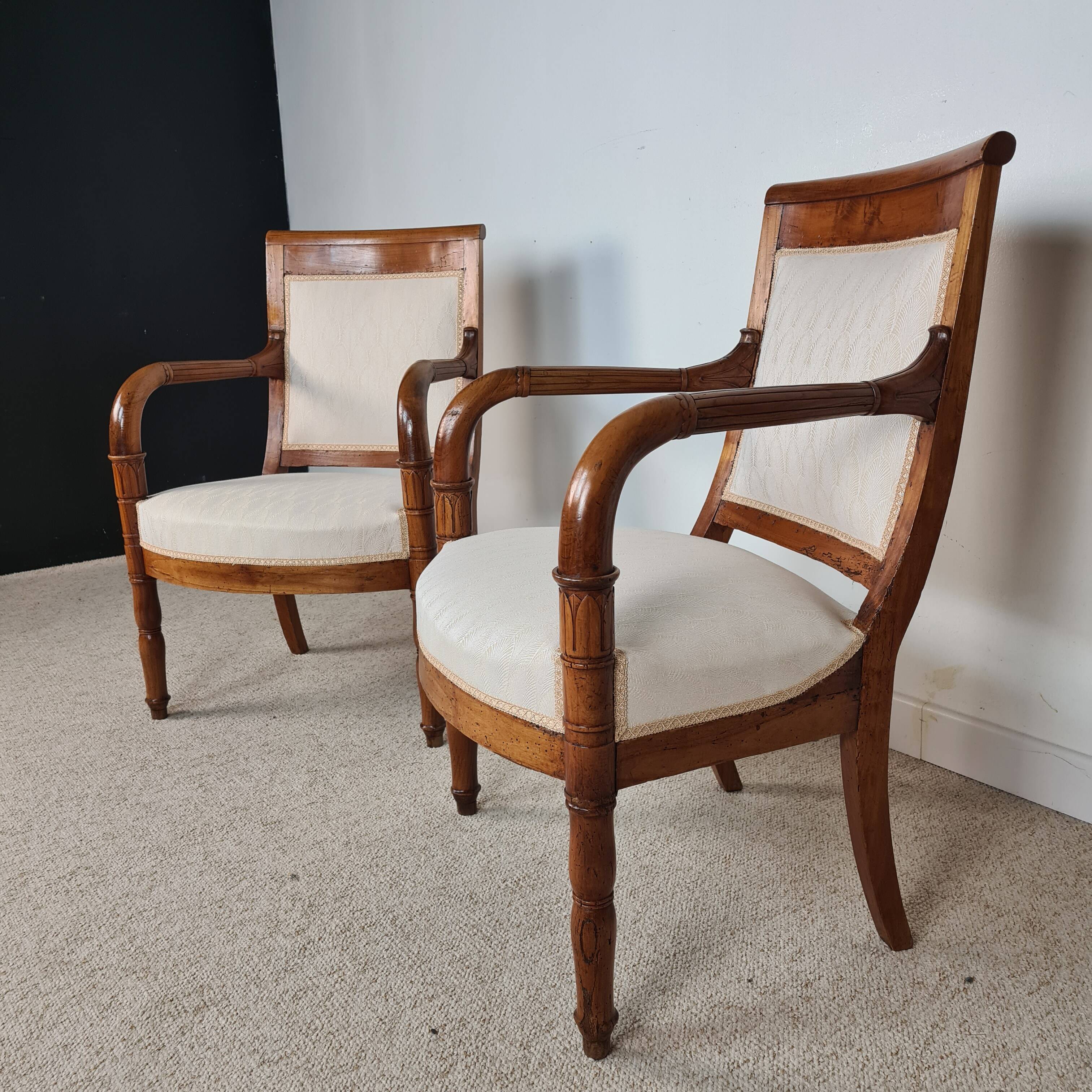Pair of Empire armchairs from the 19th century.