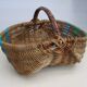 Rattan and scoubidou basket 60s