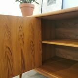 Scandinavian teak row 50s-60s, French manufacture signed Eros
