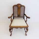 Chaise en bois néobaroque avec vannerie viennoise