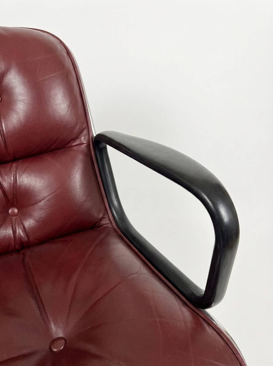 Charles Pollock Executive Armchair for Knoll Vintage Bordeaux Leather 1970