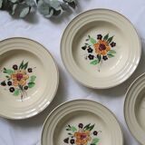 Set of 5 hollow plates Boch La Louvière, vintage