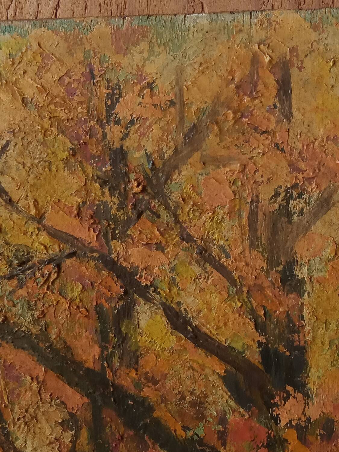 Oil painting, undergrowth landscape