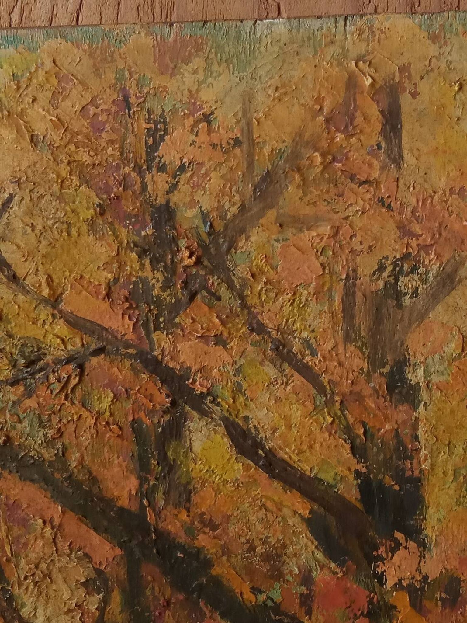 Oil painting, undergrowth landscape