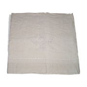 Drap ancien en lin ou métis à 2 rangées de jours avec retours