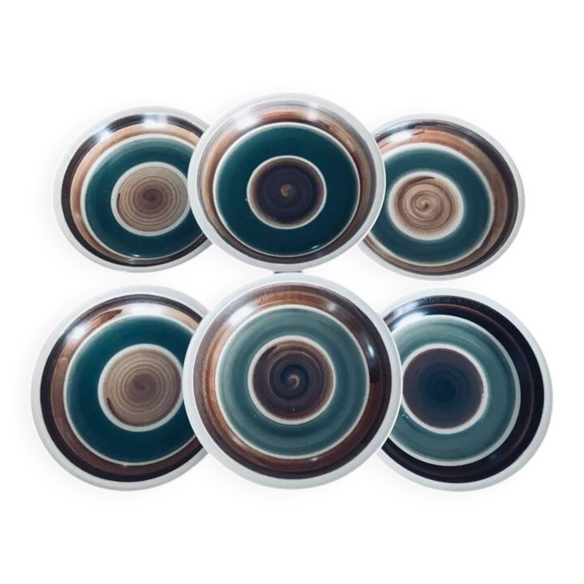 Set of 12 stamped Gien plates