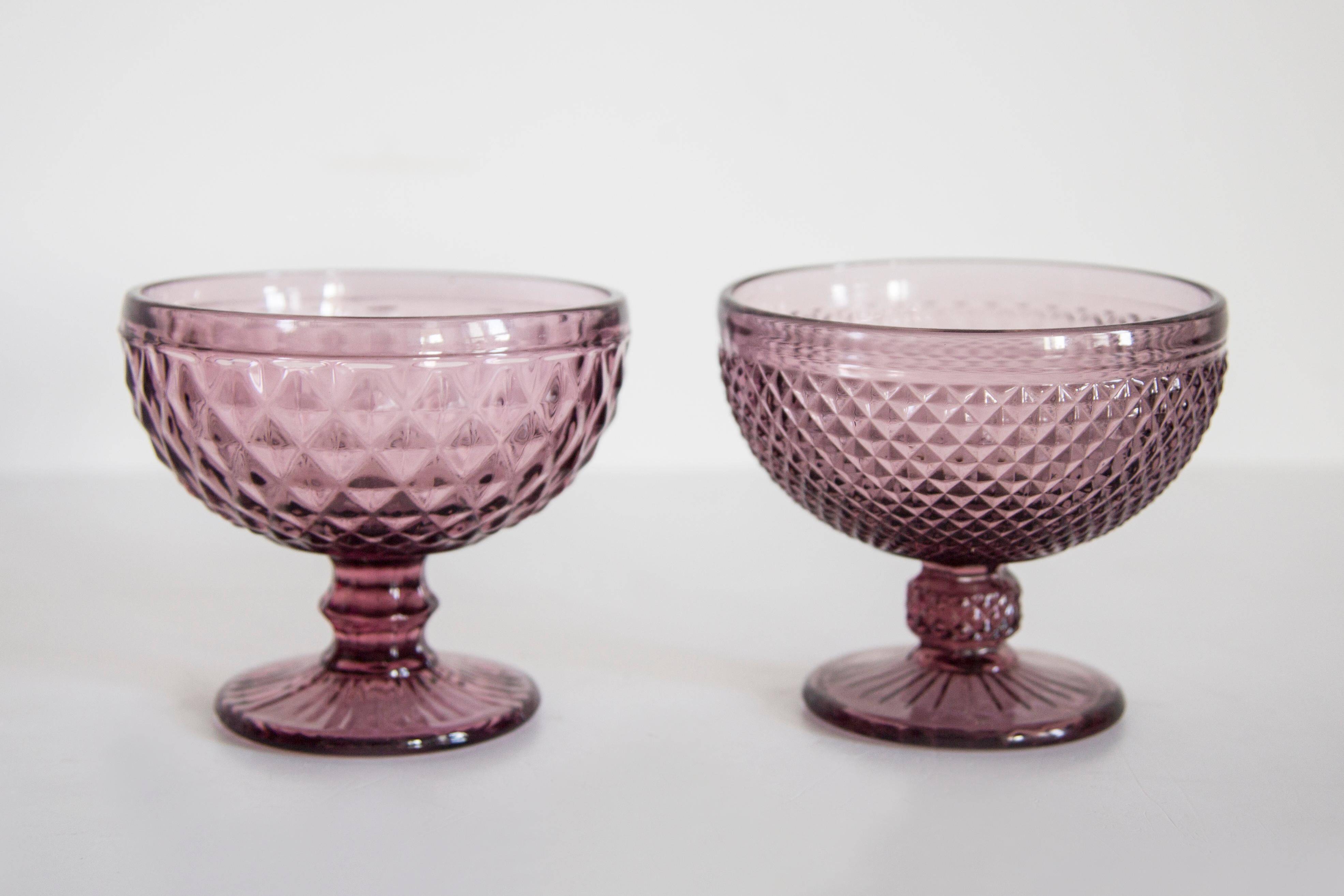 Vintage purple glass sugar bowl from the mid-century, Italy, 1960s.