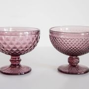 Vintage purple glass sugar bowl from the mid-century, Italy, 1960s.
