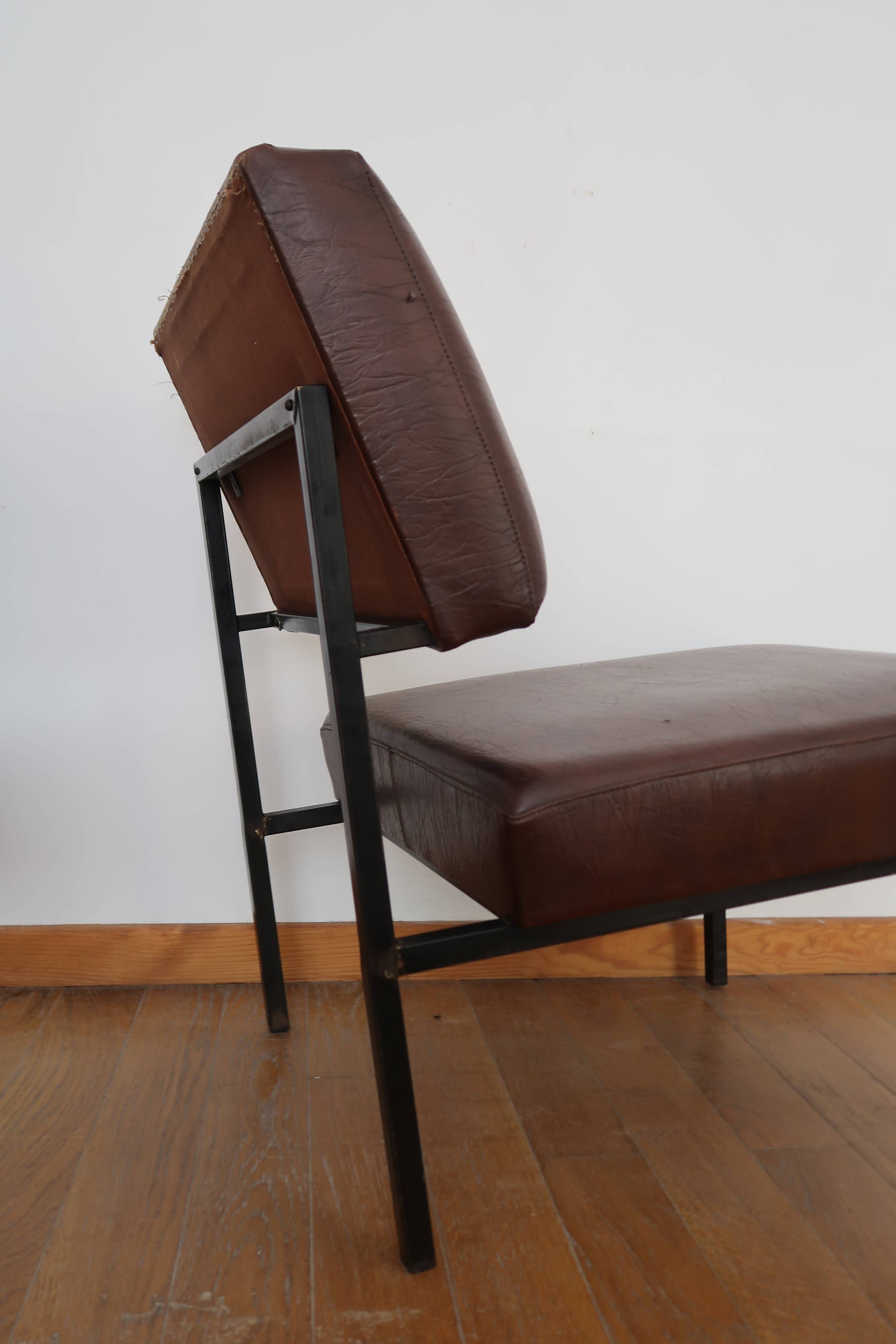 Paire de chauffeuse skaï 70's