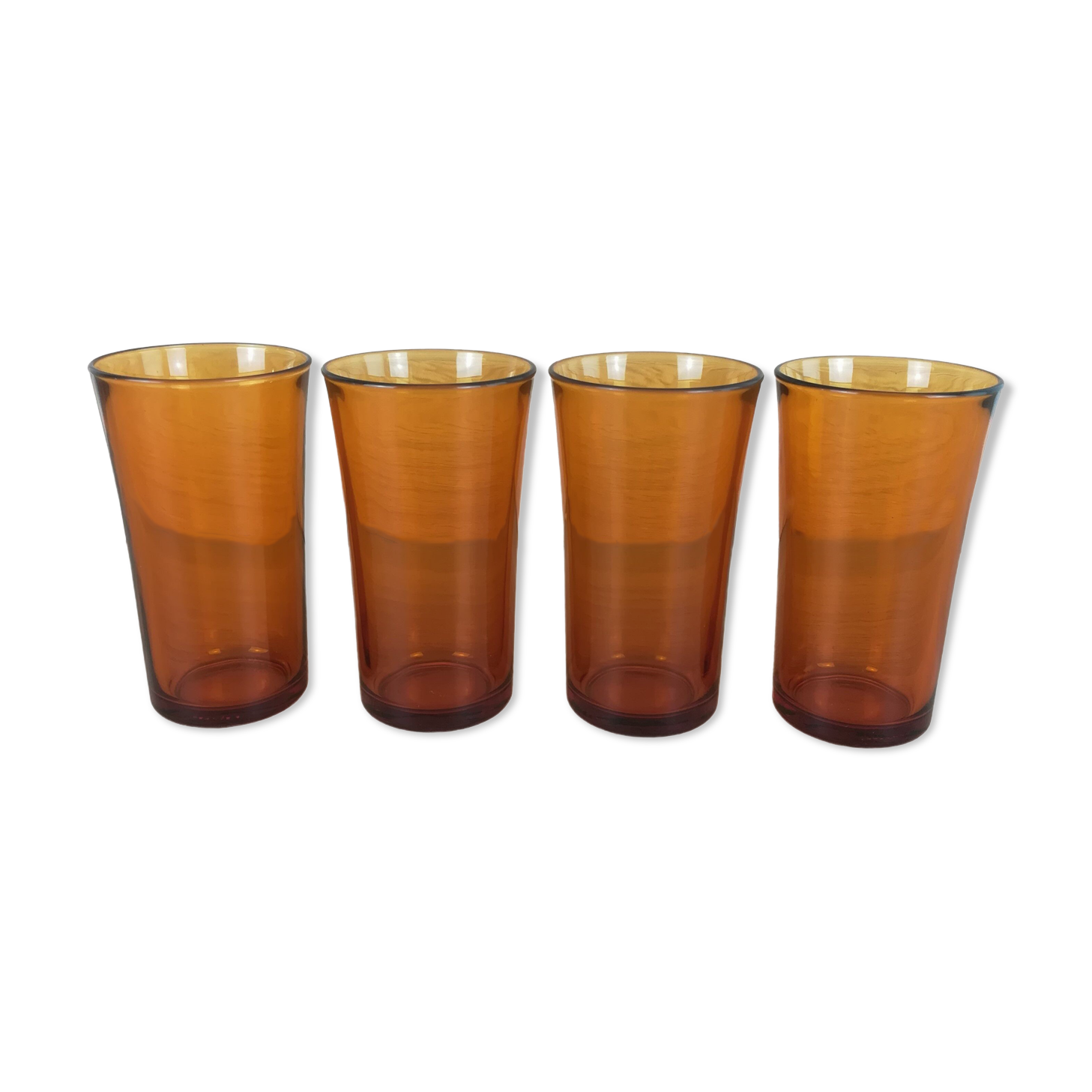 4 amber lemonade glasses