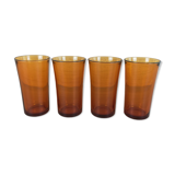 4 amber lemonade glasses