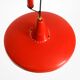 Mid-Century Modern red aluminum pendant lamp, height adjustable, Italy