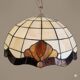 Tiffany-style stained glass pendant, vintage Honsel Germany