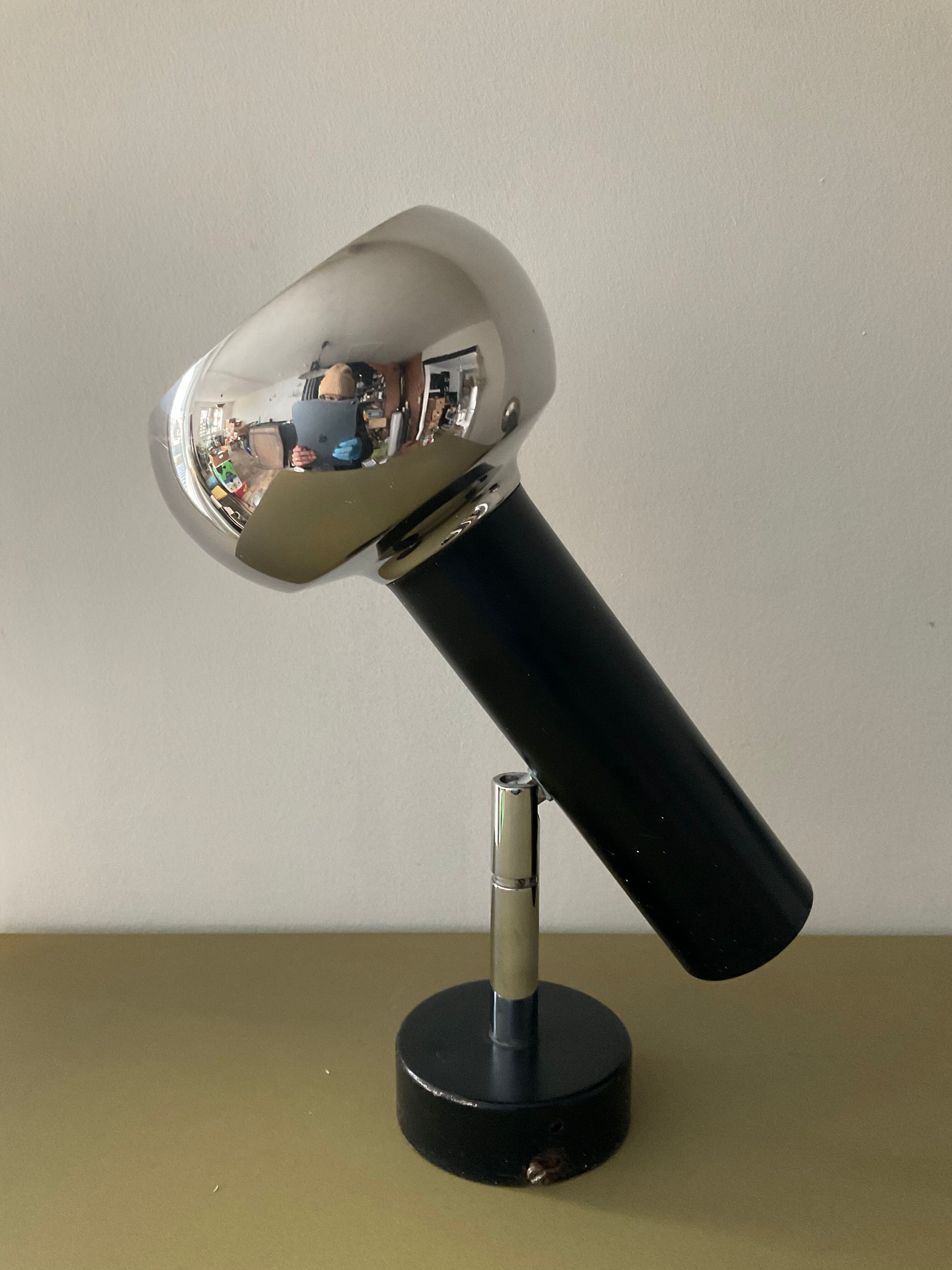 Pair of vintage wall lamps 60s-70s in chrome metal