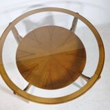 Mid-Century Coffee Table Walnut and Glass by Wilhelm Renz, 1960s