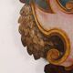 Ancient baroque coat of arms Pasqui in poplar, Florence, 18th century