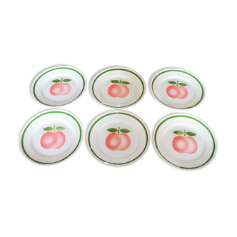 6 vintage apple plates