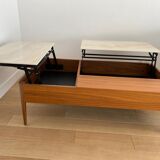 Table basse Calligaris en noyer et céramique