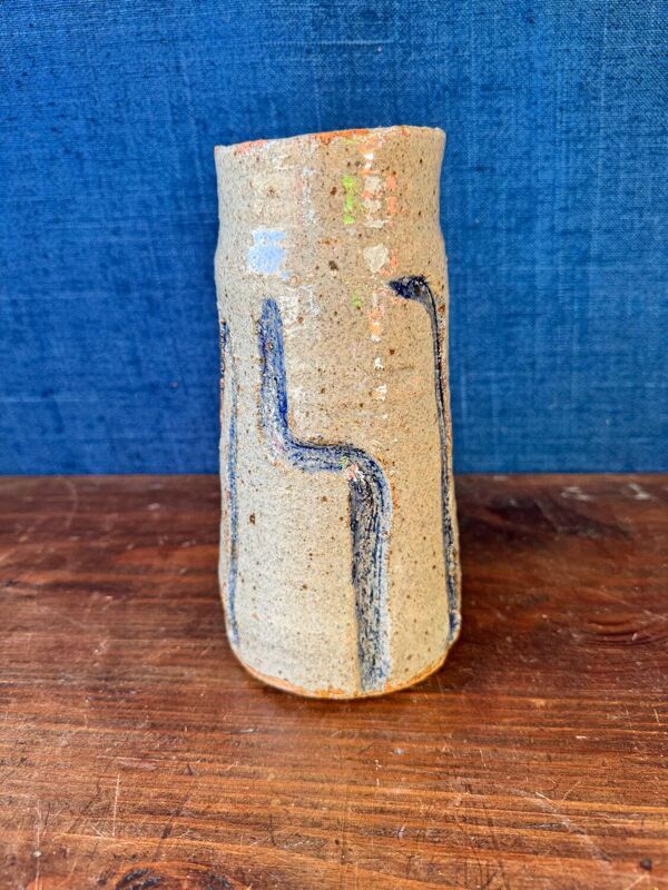 Joli vase en grès émaillé par le céramiste Jean Tessier. Fin XXeme