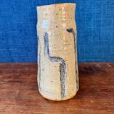 Beautiful stoneware vase glazed by the ceramist Jean Tessier. Late 20th century