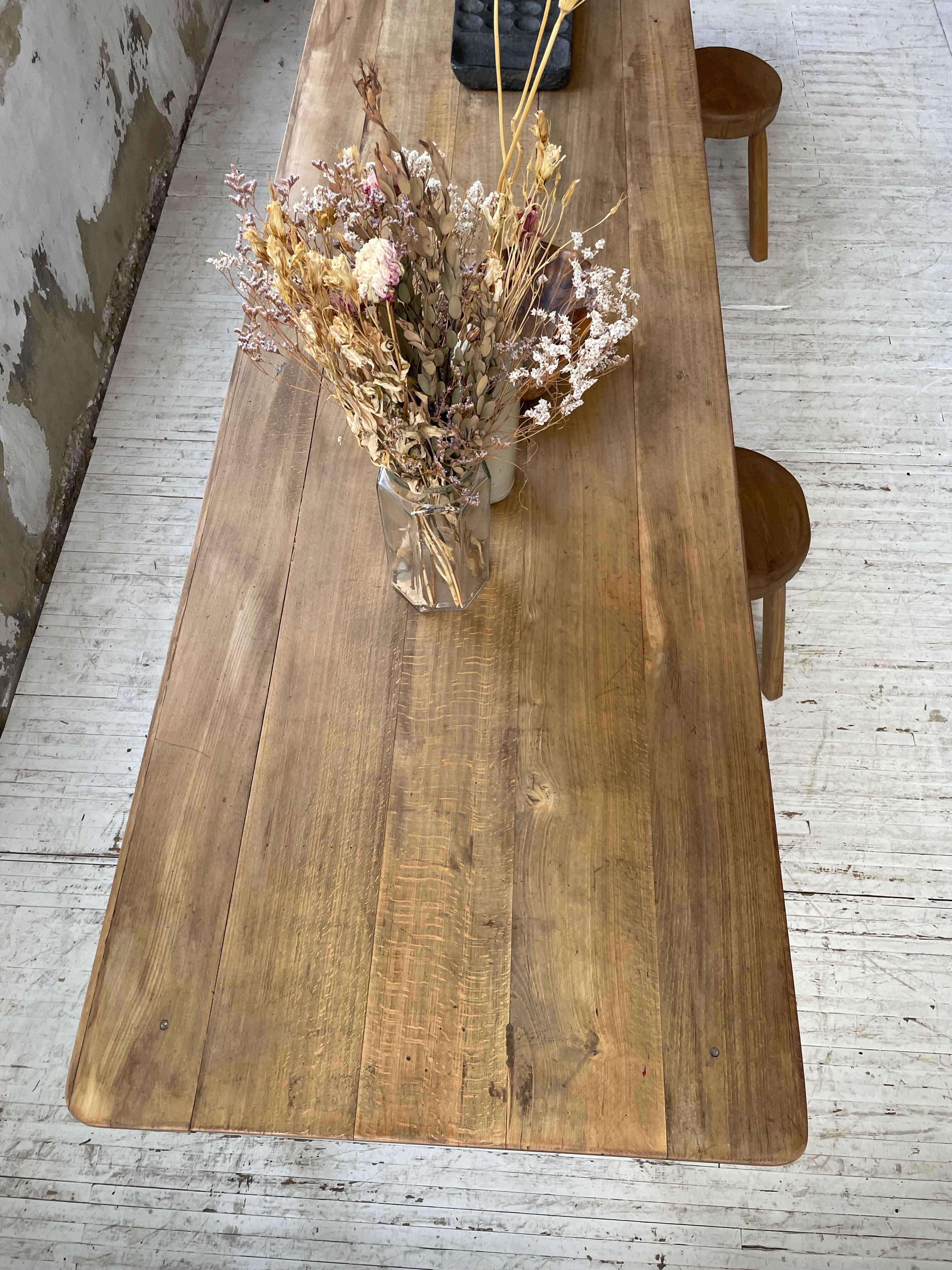 XL farmhouse table in beech and pine 3m