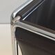 Chrome and faux leather wastepaper basket
