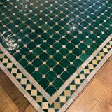 Table en fer forgé et mosaïque