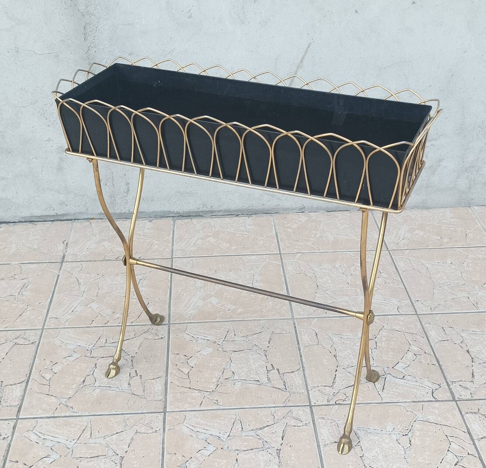 Jardinière en laiton France 1960