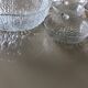 Saladier et 6 ramequins pomme en verre cisele Vintage