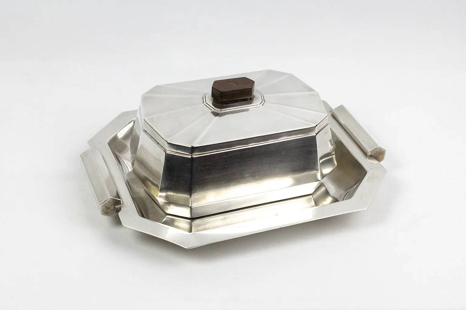 Art Deco set by Kirby Beard & Christofle – silver-plated box & tray