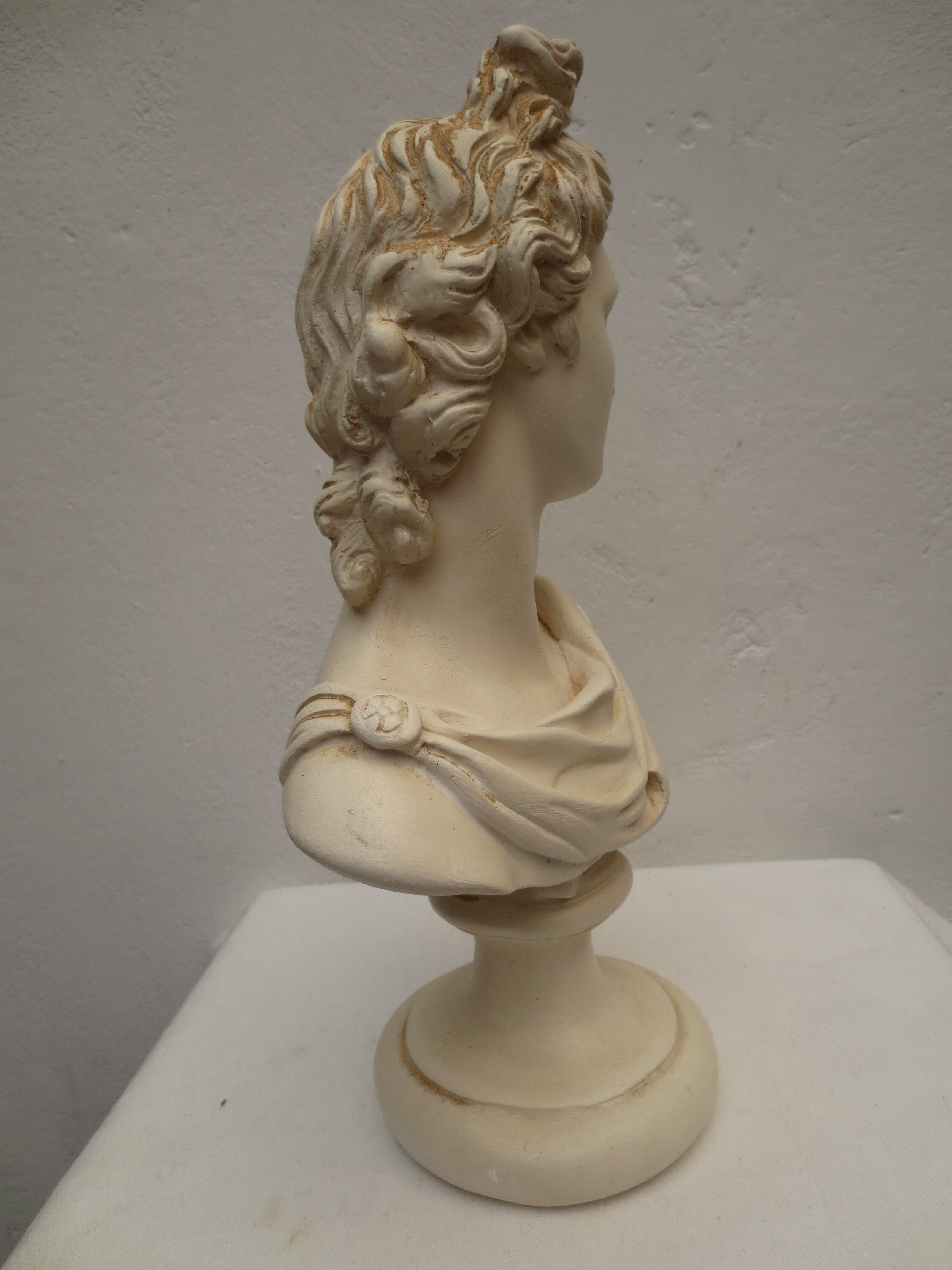 bust of antique subject on pedestal
